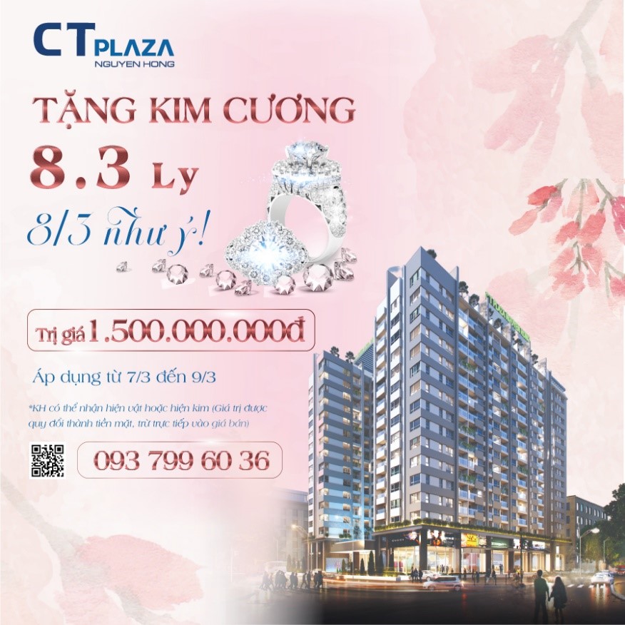 Đốn tim khách nữ nhân ngày 8.3, CT Land làm cơn mưa quà tặng và gây gió bão khi tặng kim cương 